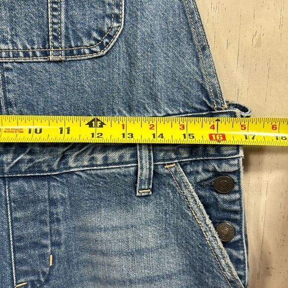 Abercrombie & Fitch Distressed Denim Overalls Womens S Vintage Casual Cool Y2K - Picture 12 of 15